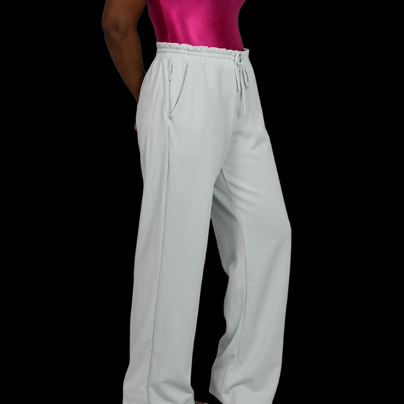 Athleta Seasoft Straight Pant Light Blue Pastel Mid Rise Athletic Pull On Medium - Picture 3 of 14